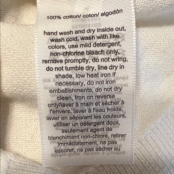 NWT Tommy Hilfiger Ivory Floral V-Neck Sweater - Picture 10 of 11